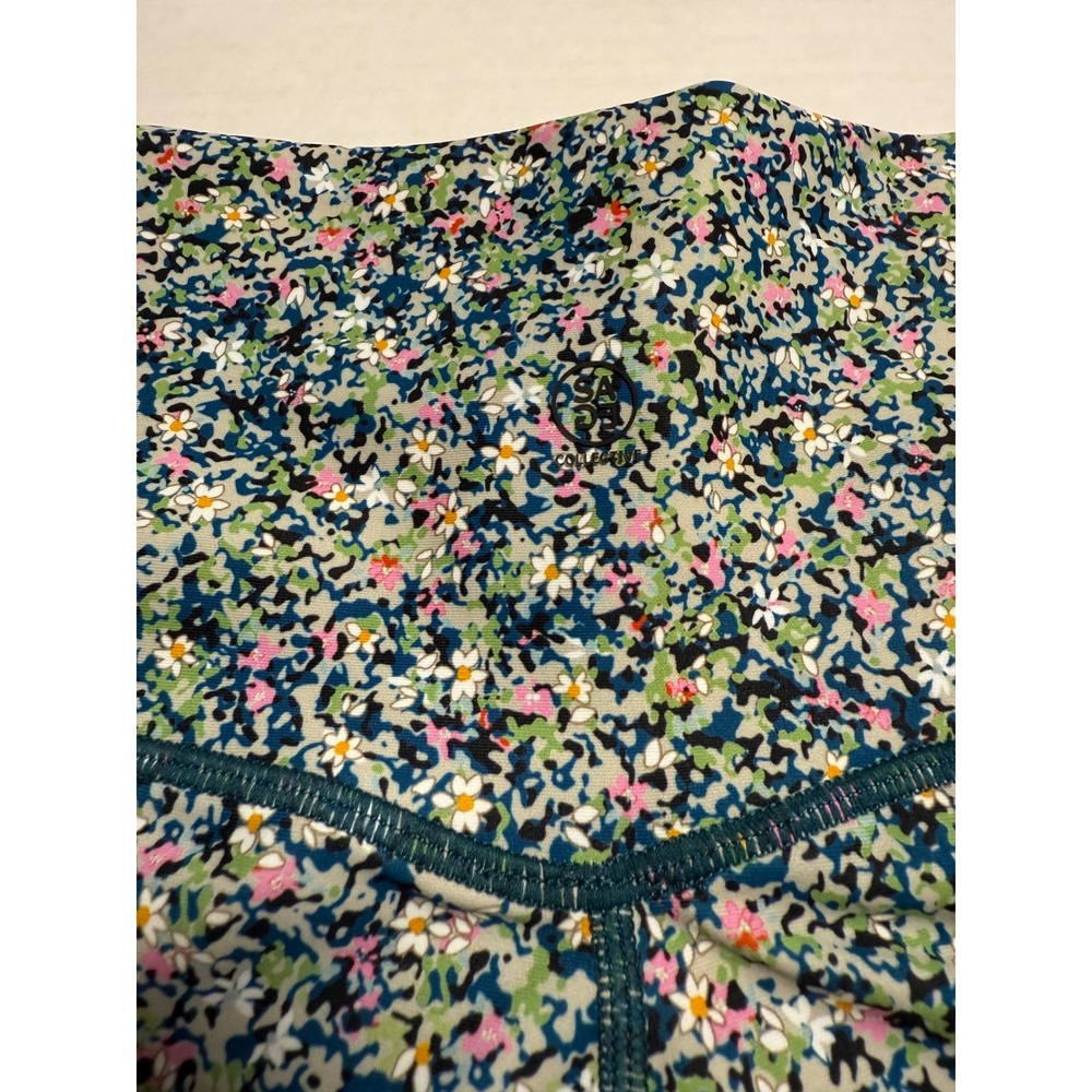 Sage Collective Floral High Rise Biker Shorts XS Multicolor Athletic Yoga Gym - Picture 3 of 9